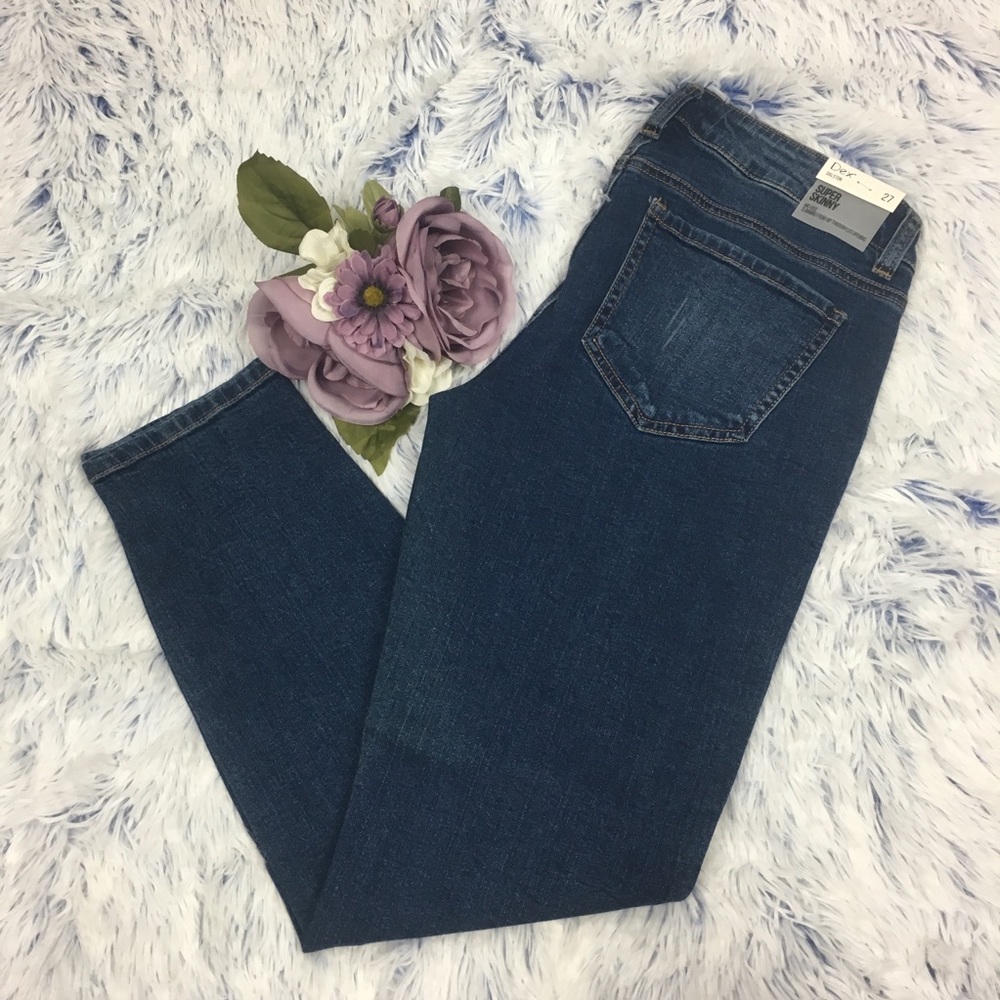NWT DEX Dalston Super Skinny Mid Rise Jeans 27x26